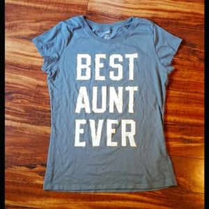 BEST AUNT EVER gray t-shirt large 12-14